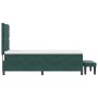 Cama con Box Spring con Colchón & Banco Verde Oscuro 100x200 cm Terciopelo de , Camas y somieres - Ref: Foro24-3344561, Preci...