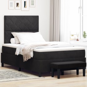 Cama tipo Box Spring con colchón y banco negro 120x200 cm de terciopelo de , Camas y somieres - Ref: Foro24-3344572, Precio: ...