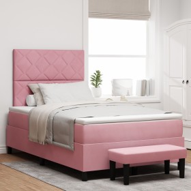 Comprar Cama Box Spring con Colchón y Banco Rosa