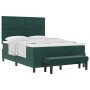 Cama Box Spring con Colchón y Banco Verde Oscuro 140x190 cm Terciopelo de , Camas y somieres - Ref: Foro24-3344579, Precio: 5...