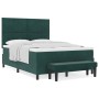 Cama Box Spring con Colchón y Banco Verde Oscuro 140x190 cm Terciopelo de , Camas y somieres - Ref: Foro24-3344579, Precio: 5...