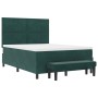 Cama Box Spring con Colchón y Banco Verde Oscuro 140x190 cm Terciopelo de , Camas y somieres - Ref: Foro24-3344579, Precio: 5...