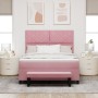 Cama con Somier con Colchón y Banco Rosa 140x190 cm Terciopelo | Foro24.es | Tu tienda online para hogar, jardín y más Foro24.es