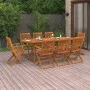 Set de comedor de jardín 9 piezas madera maciza de acacia de vidaXL, Conjuntos de jardín - Ref: Foro24-3086974, Precio: 625,7...
