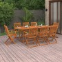 Set de comedor de jardín 9 piezas madera maciza de acacia de vidaXL, Conjuntos de jardín - Ref: Foro24-3086974, Precio: 697,9...