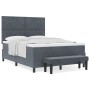 Cama con Somier con Colchón & Banco Gris Oscuro 140x200 cm Terciopelo de , Camas y somieres - Ref: Foro24-3344583, Precio: 53...