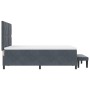 Cama con Somier con Colchón & Banco Gris Oscuro 140x200 cm Terciopelo de , Camas y somieres - Ref: Foro24-3344583, Precio: 53...