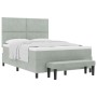 Cama con Base con Colchón y Banco Gris Claro 160x200 cm Terciopelo | Foro24.es | Tu tienda online para hogar, jardín y más Foro24.es