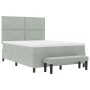 Cama con Base con Colchón y Banco Gris Claro 160x200 cm Terciopelo | Foro24.es | Tu tienda online para hogar, jardín y más Foro24.es