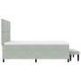 Cama con Base con Colchón y Banco Gris Claro 160x200 cm Terciopelo | Foro24.es | Tu tienda online para hogar, jardín y más Foro24.es