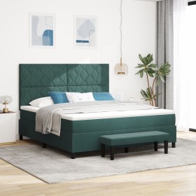 Comprar Cama con base, colchón y banco verde