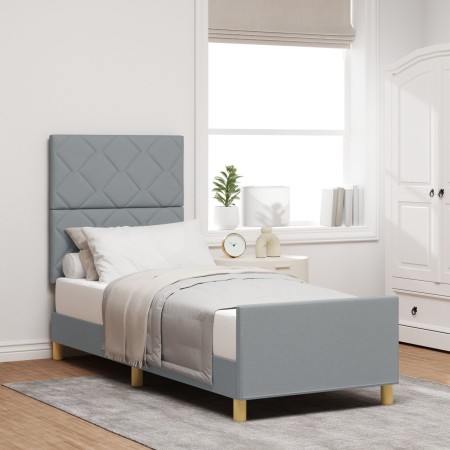 Estructura de Cama Gris Claro 80x200 cm Tela de , Camas y somieres - Ref: Foro24-3344760, Precio: 138,18 €, Descuento: -5%%
