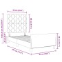 estructura de cama gris claro  90x190 cm de tela | Foro24.es | Tu tienda online para hogar, jardín y más Foro24.es