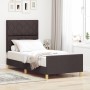 Estructura de Cama - Marrón Oscuro, 90x190 cm, Tela de , Camas y somieres - Ref: Foro24-3344770, Precio: 146,26 €, Descuento:...