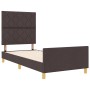 Estructura de Cama - Marrón Oscuro, 90x190 cm, Tela de , Camas y somieres - Ref: Foro24-3344770, Precio: 146,26 €, Descuento:...