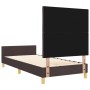 Estructura de Cama - Marrón Oscuro, 90x190 cm, Tela de , Camas y somieres - Ref: Foro24-3344770, Precio: 146,26 €, Descuento:...