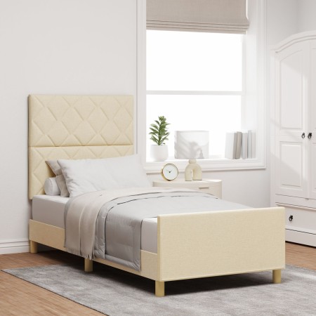 Cama  Crema 90x200 cm de Tela | Foro24.es | Tu tienda online para hogar, jardín y más Foro24.es