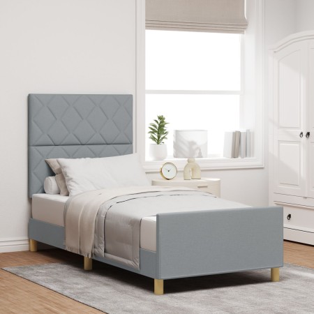 Estructura de Cama  Gris Claro 100x200 cm Tela | Foro24.es | Tu tienda online para hogar, jardín y más Foro24.es