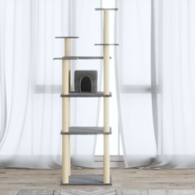 Rascador para gatos con postes de sisal gris claro 171 cm de vidaXL, Mobiliario para gatos - Ref: Foro24-171486, Precio: 64,6...