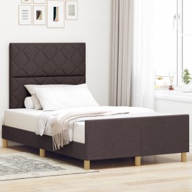 Cama Marrón Oscuro 120x200 cm de Tela de , Camas y somieres - Ref: Foro24-3344798, Precio: 168,15 €, Descuento: %