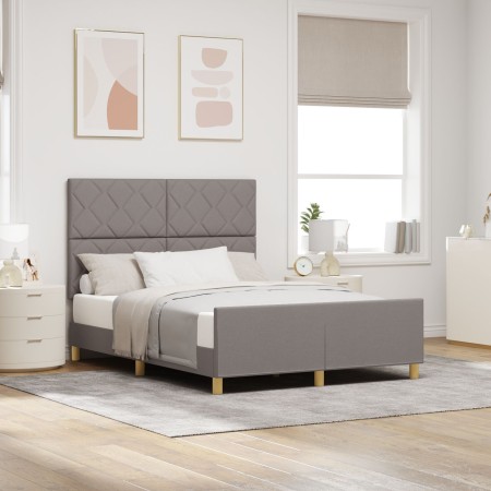 Estructura de Cama en Taupe 140x190 cm de Tela | Foro24.es | Tu tienda online para hogar, jardín y más Foro24.es