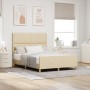 Estructura de Cama de Tela Crema  - 140x190 cm | Foro24.es | Tu tienda online para hogar, jardín y más Foro24.es