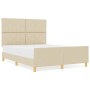 Estructura de Cama de Tela Crema  - 140x190 cm | Foro24.es | Tu tienda online para hogar, jardín y más Foro24.es