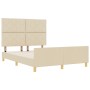 Estructura de Cama de Tela Crema  - 140x190 cm | Foro24.es | Tu tienda online para hogar, jardín y más Foro24.es