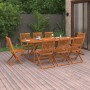 Set de comedor de jardín 9 piezas madera maciza de acacia de vidaXL, Conjuntos de jardín - Ref: Foro24-3086976, Precio: 621,3...