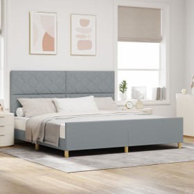 Comprar Estructura de Cama de Tela Gris Claro