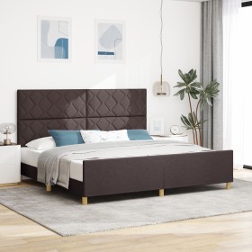 Cama en Marrón Oscuro, 200x200 cm, Tela de , Camas y somieres - Ref: Foro24-3344833, Precio: 261,61 €, Descuento: %
