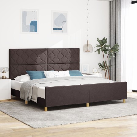 Cama en Marrón Oscuro, 200x200 cm, Tela de , Camas y somieres - Ref: Foro24-3344833, Precio: 261,61 €, Descuento: %