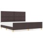 Cama en Marrón Oscuro, 200x200 cm, Tela de , Camas y somieres - Ref: Foro24-3344833, Precio: 261,61 €, Descuento: %