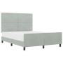 Estructura de Cama Gris Claro 160x200 cm Terciopelo de , Camas y somieres - Ref: Foro24-3344885, Precio: 248,01 €, Descuento:...