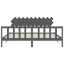 Estructura de cama con cabecero madera maciza gris 200x200 cm de vidaXL, Camas y somieres - Ref: Foro24-3193488, Precio: 174,...