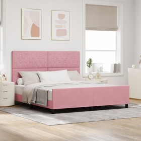 Cama Rosa 180x200 cm Terciopelo de , Camas y somieres - Ref: Foro24-3344896, Precio: 247,23 €, Descuento: %