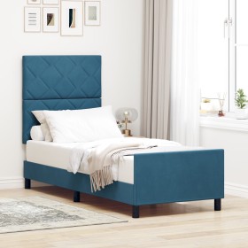 Comprar Estructura de Cama de Terciopelo Azul