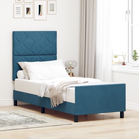 Estructura de Cama de Terciopelo Azul Marino de  80x200 cm | Foro24.es | Tu tienda online para hogar, jardín y más Foro24.es