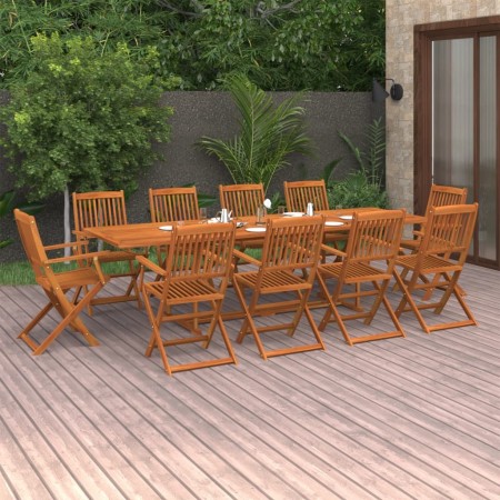 Set de comedor para jardín 11 piezas madera maciza de acacia de vidaXL, Conjuntos de jardín - Ref: Foro24-3086990, Precio: 87...