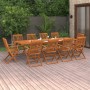 Set de comedor para jardín 11 piezas madera maciza de acacia de vidaXL, Conjuntos de jardín - Ref: Foro24-3086990, Precio: 87...