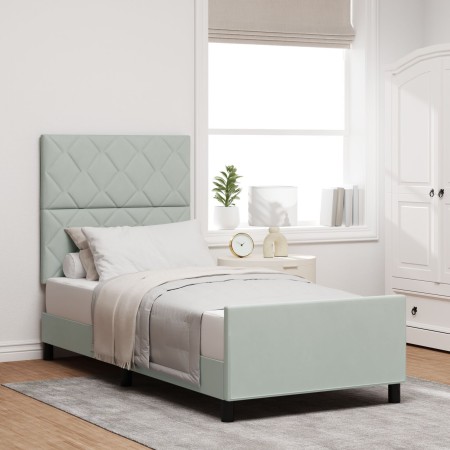 Estructura de Cama  Gris Claro 100x200 cm Terciopelo | Foro24.es | Tu tienda online para hogar, jardín y más Foro24.es