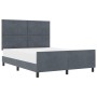 Estructura de Cama de Terciopelo Gris Oscuro 140x190 cm de , Camas y somieres - Ref: Foro24-3345006, Precio: 226,34 €, Descue...