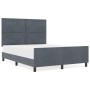 Estructura de Cama de Terciopelo Gris Oscuro 140x190 cm de , Camas y somieres - Ref: Foro24-3345006, Precio: 226,34 €, Descue...