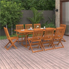 Set comedor de jardín 9 piezas madera maciza acacia 220x90x75cm de vidaXL, Conjuntos de jardín - Ref: Foro24-3086988, Precio:...