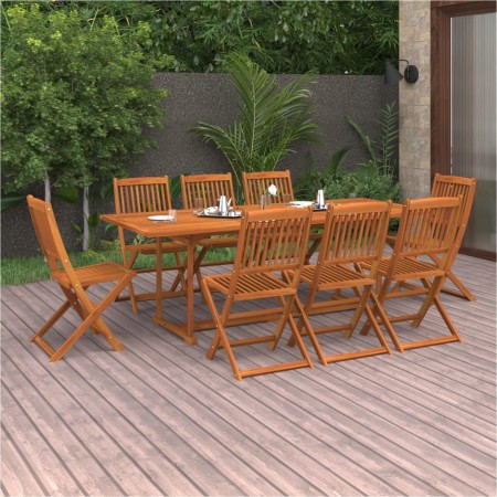Set comedor de jardín 9 piezas madera maciza acacia 220x90x75cm de vidaXL, Conjuntos de jardín - Ref: Foro24-3086988, Precio:...
