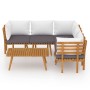 Muebles de jardín 6 piezas con cojines madera maciza de acacia de vidaXL, Conjuntos de jardín - Ref: Foro24-3087027, Precio: ...