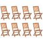 Set comedor de jardín 9 piezas madera maciza acacia 220x90x75cm de vidaXL, Conjuntos de jardín - Ref: Foro24-3086988, Precio:...