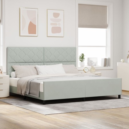 Estructura de Cama  Gris Claro 200x200 cm Terciopelo | Foro24.es | Tu tienda online para hogar, jardín y más Foro24.es