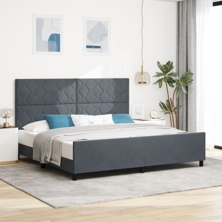 Estructura de Cama de Terciopelo Gris Oscuro  200x200 cm | Foro24.es | Tu tienda online para hogar, jardín y más Foro24.es