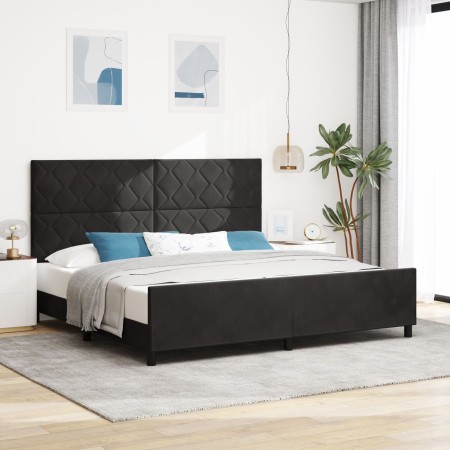 Estructura de Cama de Terciopelo Negro  200x200 cm | Foro24.es | Tu tienda online para hogar, jardín y más Foro24.es